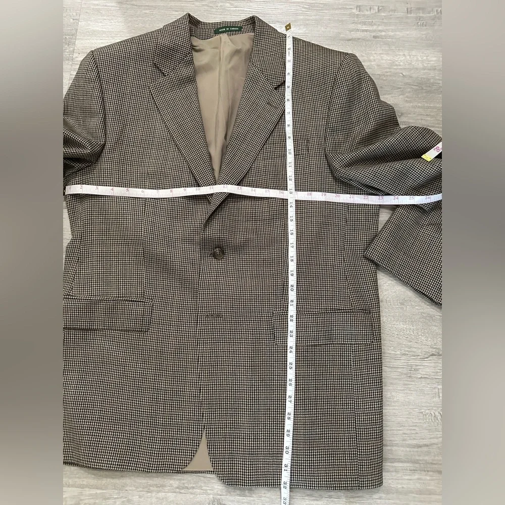 Lauren Ralph Lauren Classic Men's houndstooth Blazer Sz L wool classic timeless